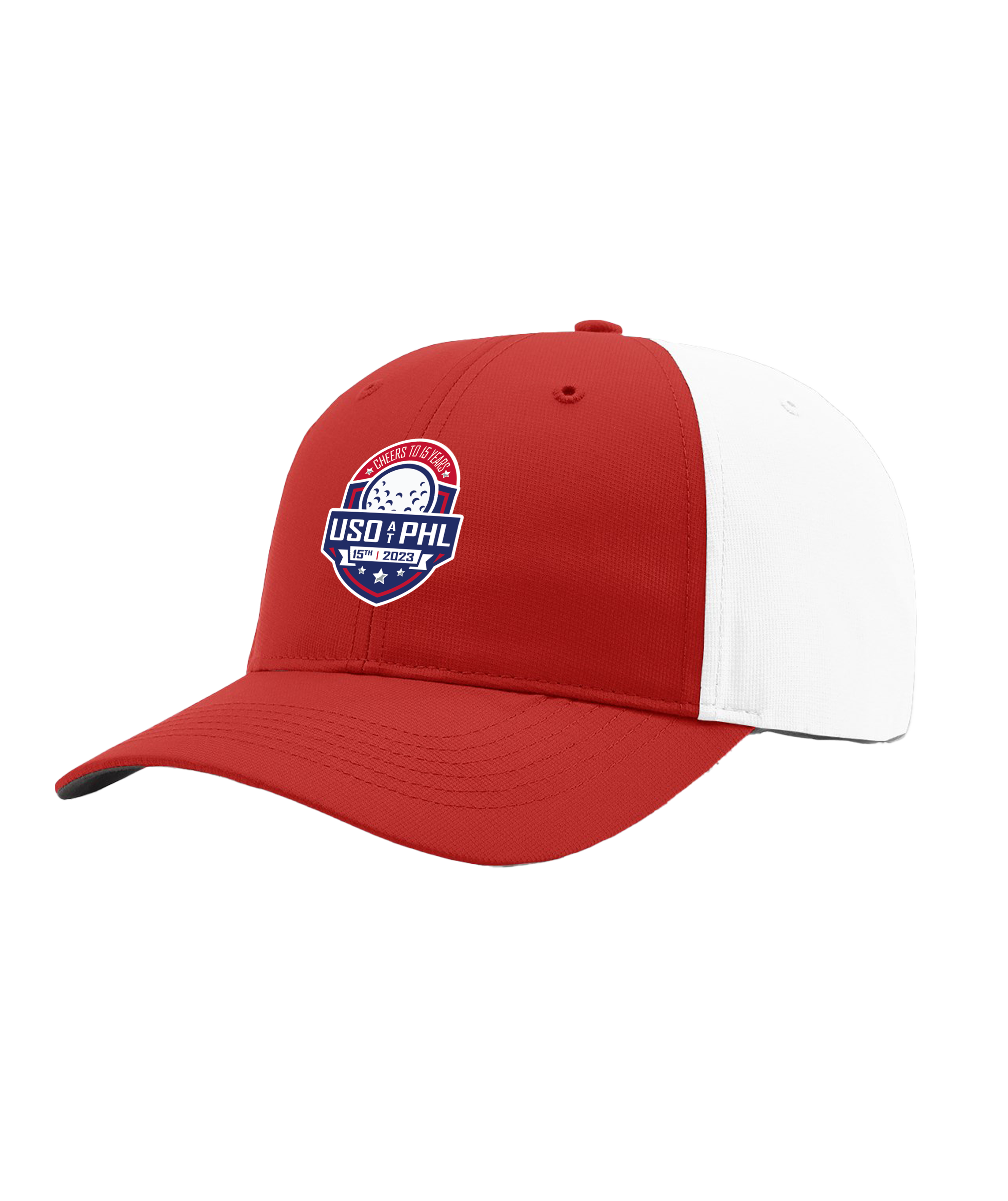 Richardson Red/White Casual Lite Cap with Rubber Emblem